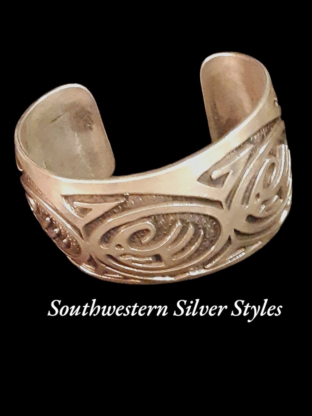 Vintage JR Jackson Hopi Native American Sterling Silver Bear Paw Cuff Bracelet - Picture 2 of 8